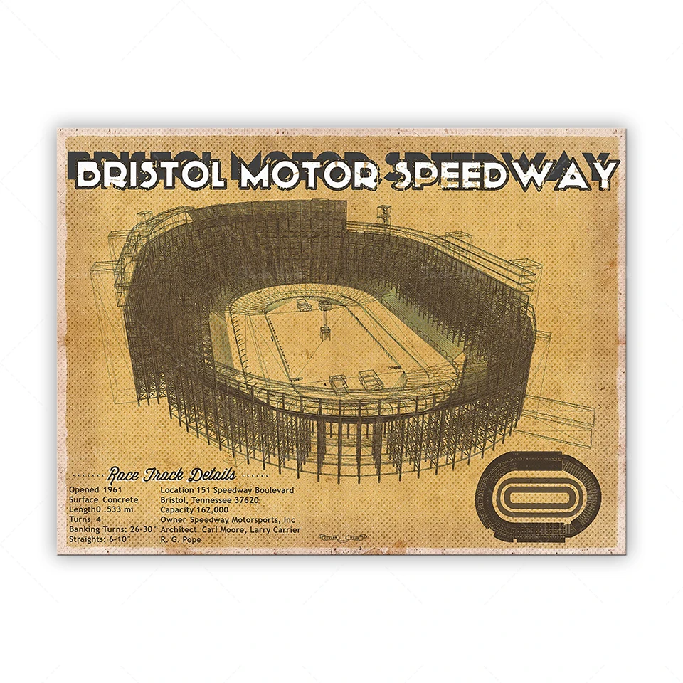 Bristol Speedway NASCAR Race Track Print