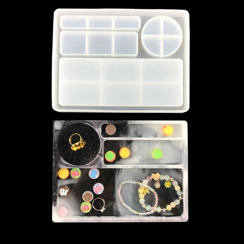 

Rolling Tray Epoxy Resin Mold Rectangle Tray Silicone Mould DIY Crafts Jewelry Holder Serving Board Making Tools