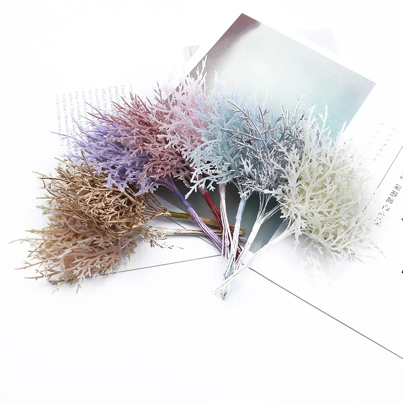 10 stücke Mehrfarbige Weihnachtsbaum Dekorative Blumen Kränze Hochzeit Basis für Wohnkultur Diy Geschenke Box Künstliche Pflanzen Großhandel – Detail 3