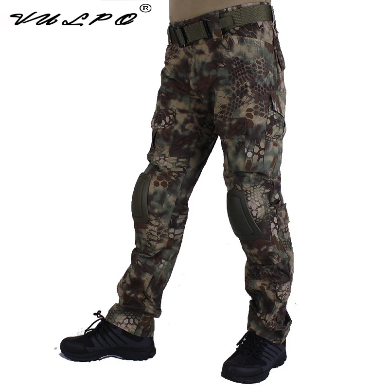 

VULPO Camouflage Mandrake Combat Pants Men Trousers Tactical Pants With Removable Knee Pads