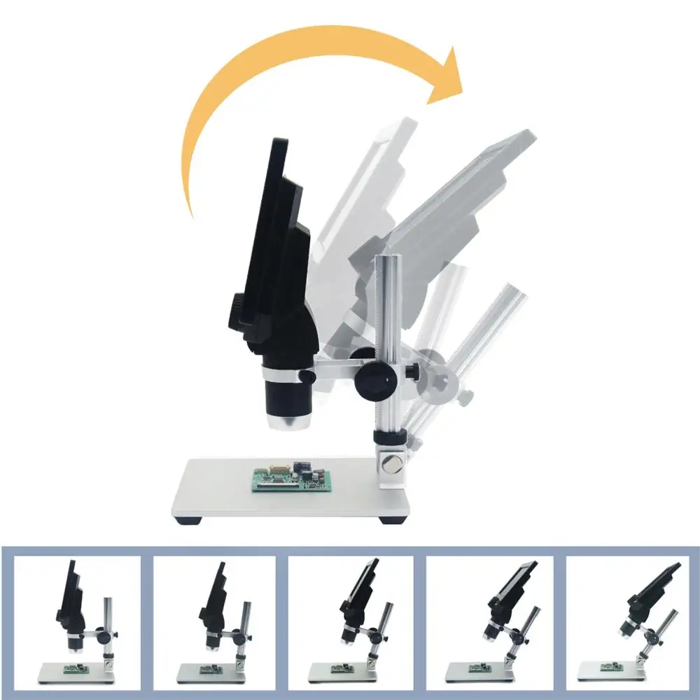 G1200 Continuous Zoom Electronic Digital Microscope 7 inch HD LCD Display Portable Multi-Angle Camera Microscope