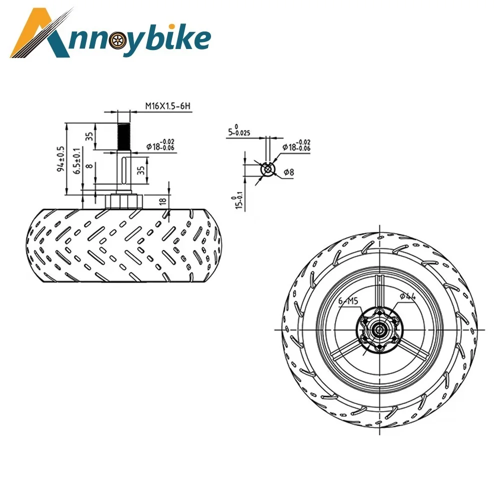 10 inch Single Shaft Vacuum Tire Karting Motor 48v 350w 500w 600w 800w 1000w High Power Wide Tire Brushless Hub Motor Wide Tyre