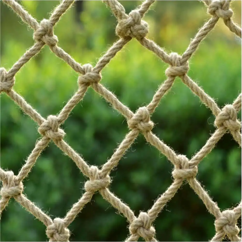 Child Safety Net Hand Made Jute Rope Net Stair Protective Fencing Mesh Garden Anti Bird Deer Chicken Home Decoration Ceiling Net