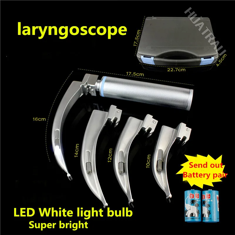 

medical anesthesia laryngoscope LED light throat tracheal intubation fiber optic anesthesia 4 leaves Adult laryngoscope Gauge