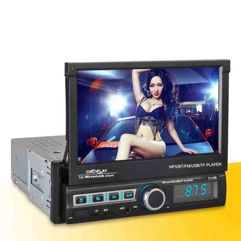 

7 inch 12V car HD folding screen mobile phone interconnection Bluetooth reversing MP5 player