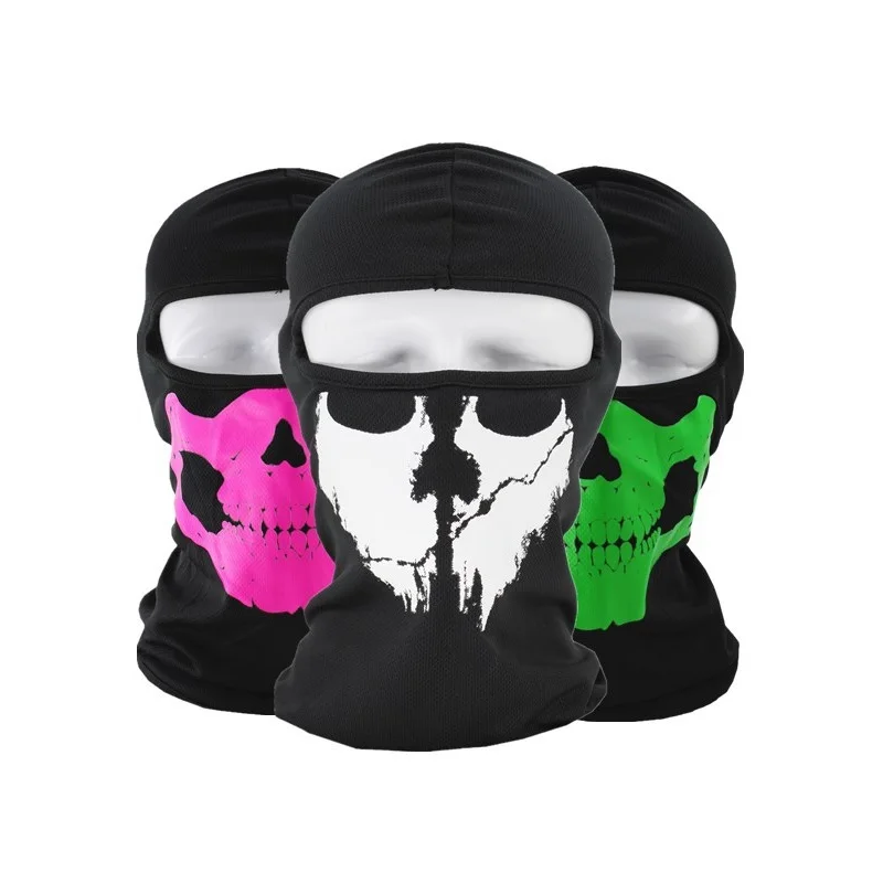 Lycra Hat Unisex Halloween Cosplay Ghost Skull Printed One Hole Balaclava Outdoor Windproof Balaclava Hats