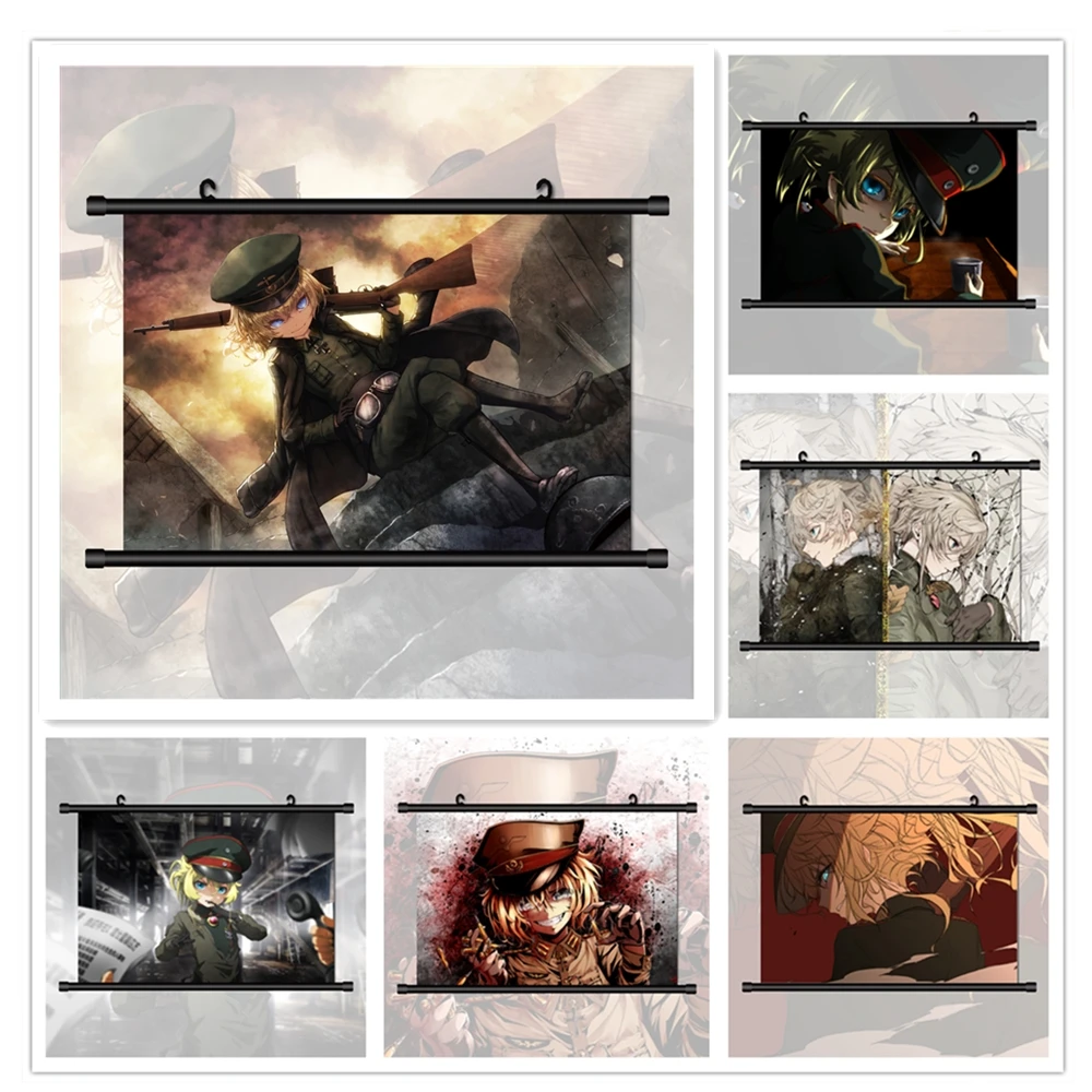 WTQ Youjo Senki Saga of Tanya The Evil Tanya Degurechaff Canvas Painting Anime Posters Wall Decor Wall Art Picture Home Decor