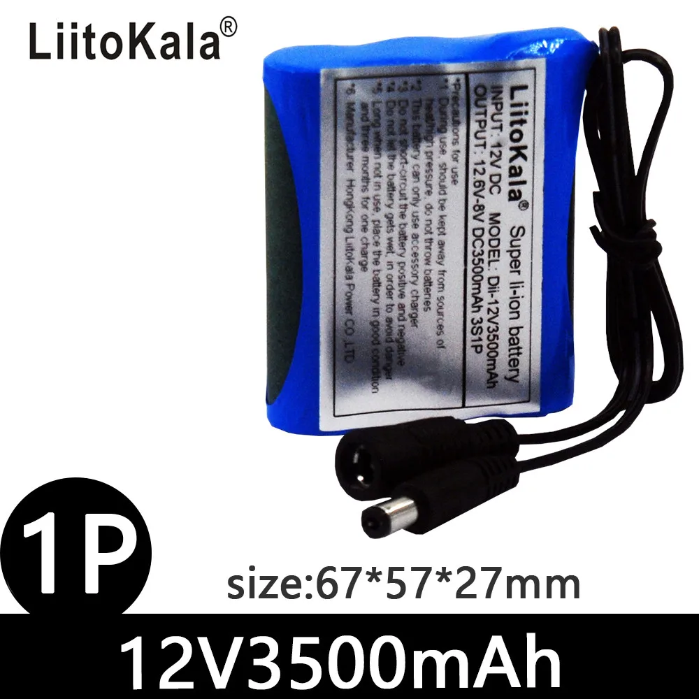 LiitoKala 12V 2200mah 3000mah 3500mah 5600mah akumulator akumulator litowo-jonowy pojemność DC 12.6v CCTV Cam Monitor