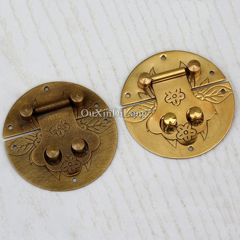 

Retro 10PCS Antique Brass Hasps Catch Latches Lock for Jewelry Chest Box Suitcase Buckle Clip Clasp Wooden Boxes Lock Buckle