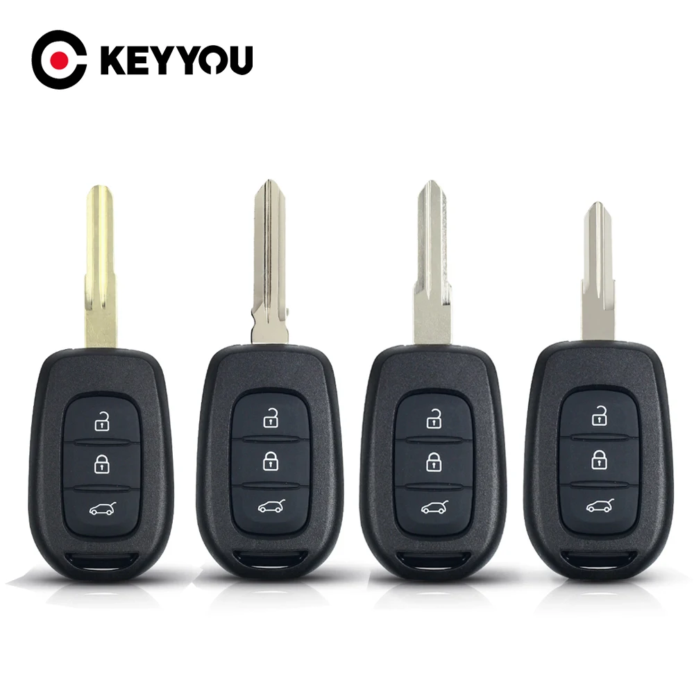 KEYYOU New 3 Buttons Remote Car Key Shell Fob for Renault Dacia Duster 2013 2014 2015 2016 -2018 Key Case Cover Replacement