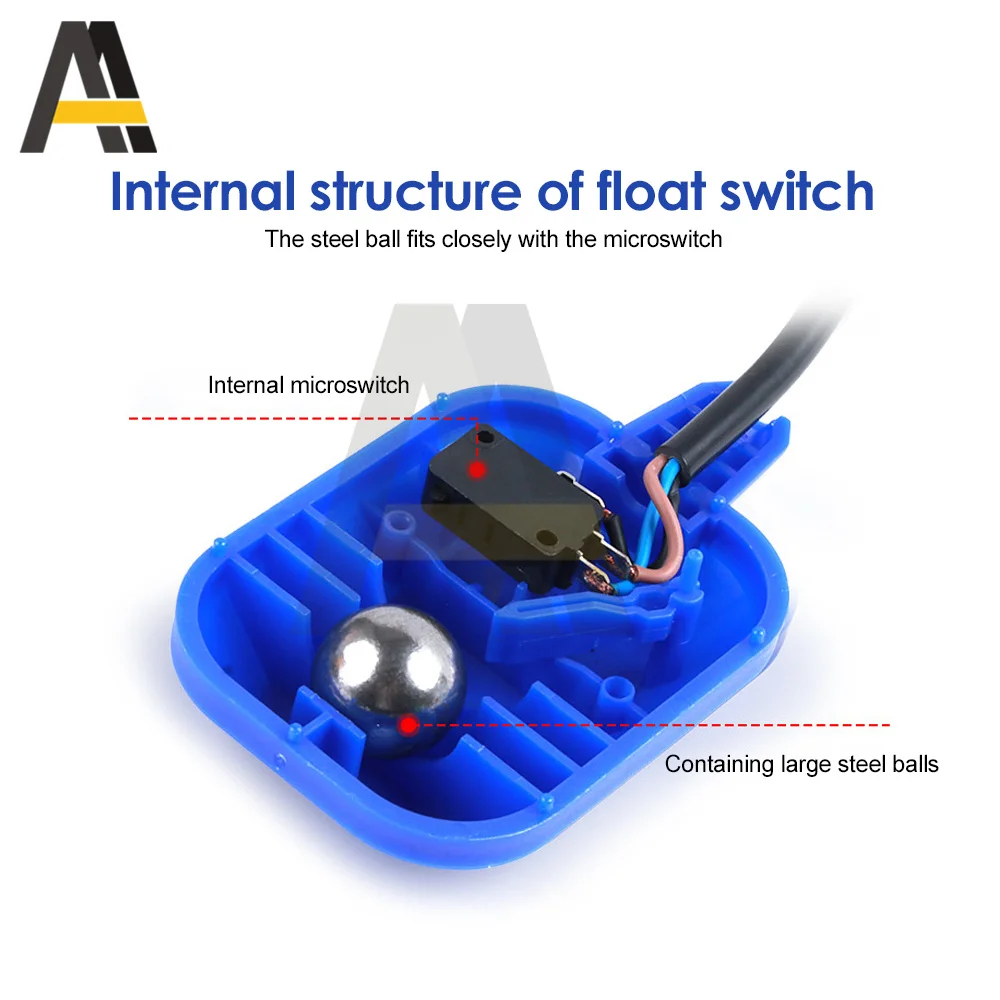 Controller Float Switch Liquid Fluid Water Level Float Switch with 3M Cable Controller Contactor Sensor  Water Level Switch