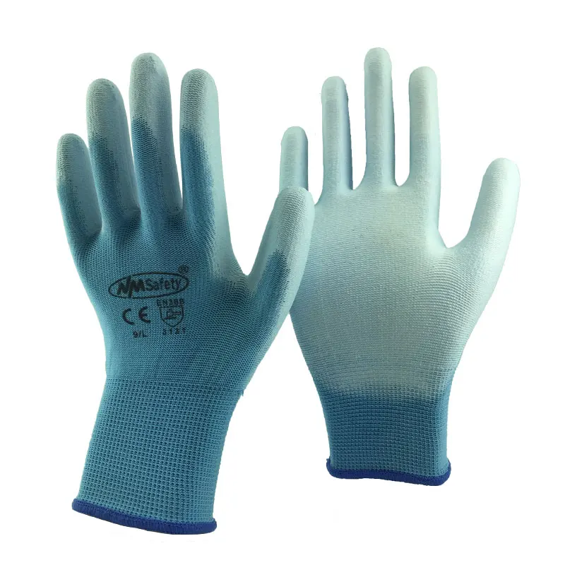 24 Pieces/12 Pairs PU Rubber Work Gloves Palm Coated Garden Working Gloves Protective Safety Work Gloves Supplies