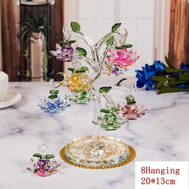 60mm Quartz Crystal Lotus Flower Crafts Glass Paperweight Fengshui Ornaments Figurines Home Decor Gifts Souvenir