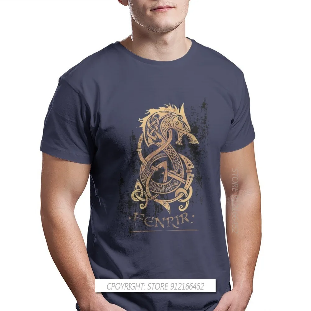 Fenrir-Camiseta de algodón puro para hombre, prenda de vestir, de estilo nórdico, monstruo, Lobo, mitología nórdica, Freyr Cool, Yggdrasil