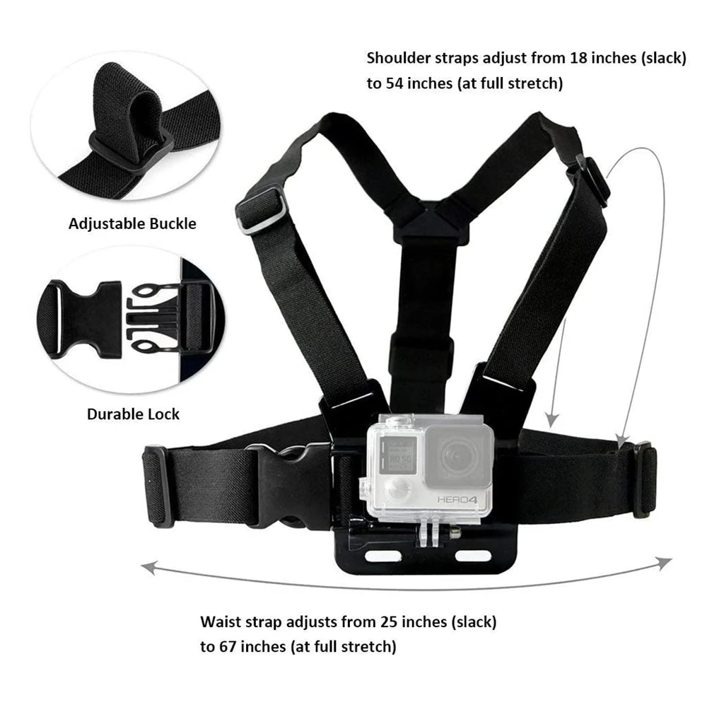 Chest Strap Head Strap Belt For GoPro Hero 9 8 7 5 Black Xiaomi Yi 4K Sjcam Sj4000 Insta360 Action Camera Accessories Mount