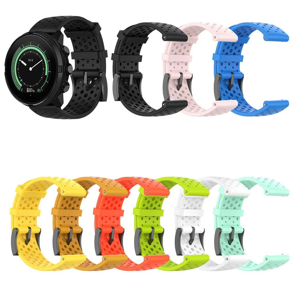 Silicone Watchband Strap for Suunto Spartan Sport/Sport wrist hr for Suunto 9 baro/ D5 Watch Replacement Sport Bracelet