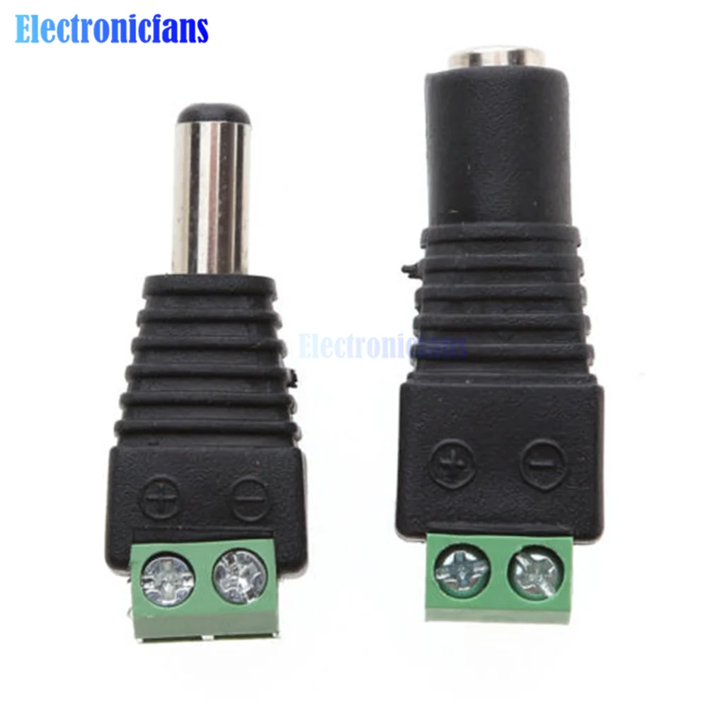 1Set 12V 24V Male and Female DC Power Plug 2.1x5.5mm 3.5X1.35mm 5.5x2.5mm CCTV Jack Adapter Connector Plug TV Conversion Adapter