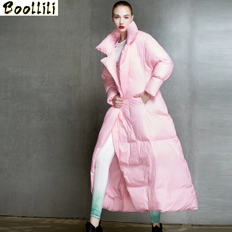 

New Boollili 2023 90% White Duck Down Jacket Women Korean Long Puffer Jacket Winter Coat Women Elegant Warm Parka