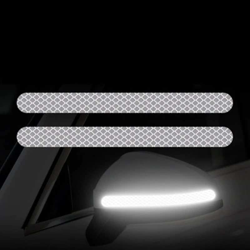 2Pcs/Set Car Reflector Stickers Multi-Colored Automobiles Rearview Mirror Reflective Strip for Auto Exterior Protect Accessories