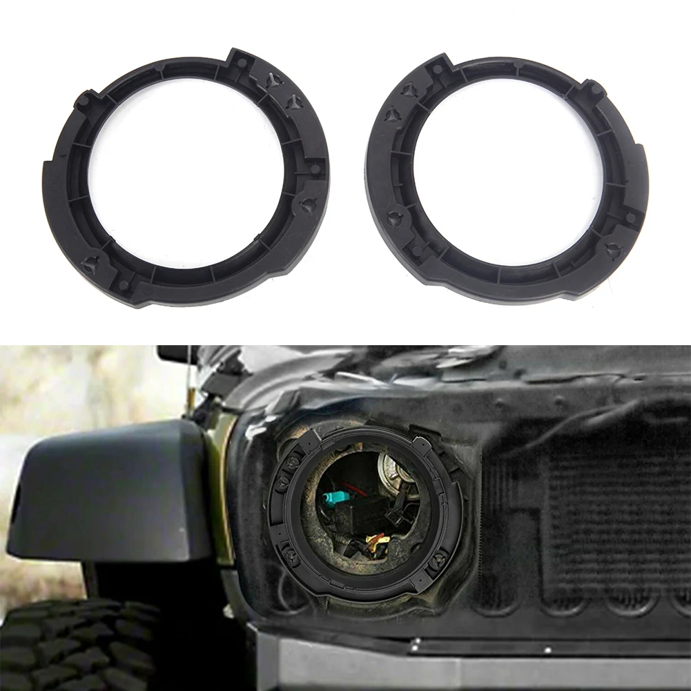 2Pca Car Front Headlight Bezel Mounting Ring Bracket For 2007-2017 Jeep Wrangler JK Accessories