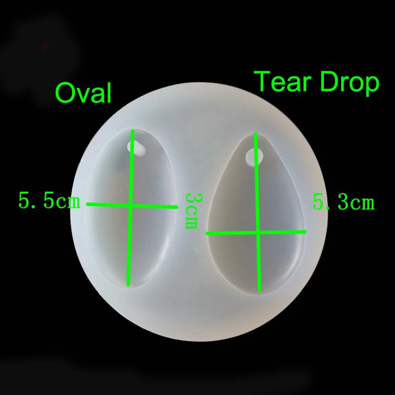 Molde de silicona ovalado/Gota de lágrima para joyería colgante con agujero, Molde de resina de silicona para manualidades, dijes para fabricación de joyas, 1 ud.