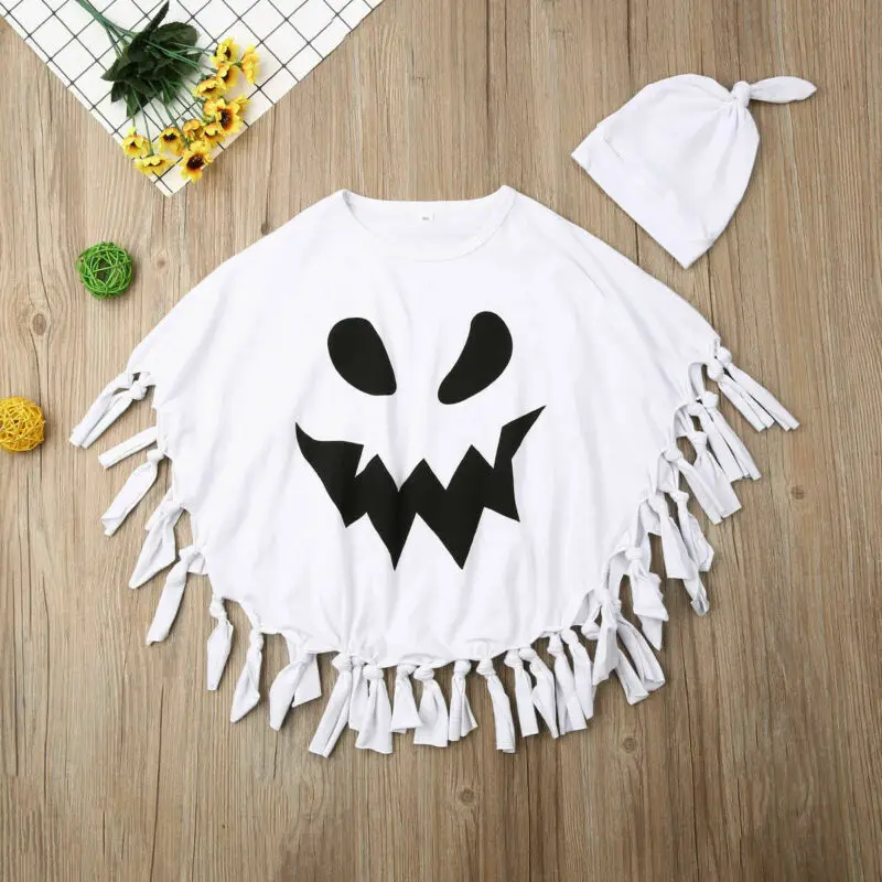 Kids Boy Cloak Ghost Hat Halloween Cosplay Party Fancy Dress Long Cape Costume Toddler Kids Baby Boys Clothes 1-5T