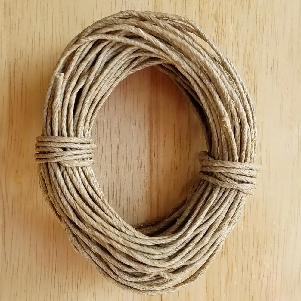 Thicker natural100% Linen waxed cords 20m-100m/lot rope string theads for DIY handmade