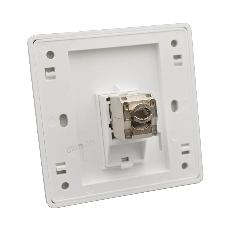 1 Socket CAT6A RJ45 Wall Panel CAT.6A 10GB Ethernet Plug LAN Interface 86x86mm In White For Office School Hotel Network