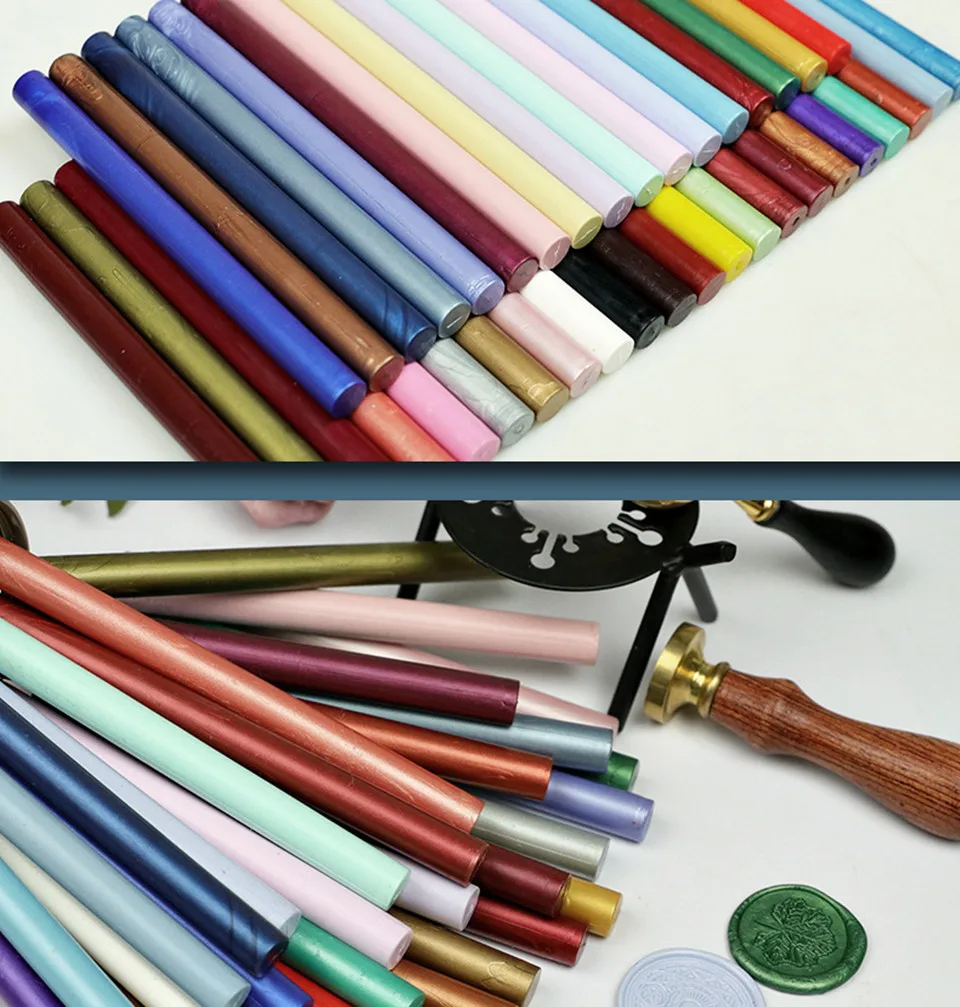 10Pcs 11mm Sealing Wax Stick Beads Stamp For Glue Gun Melt Craft Envelope Wedding Wax Sealing stamp Making Tool