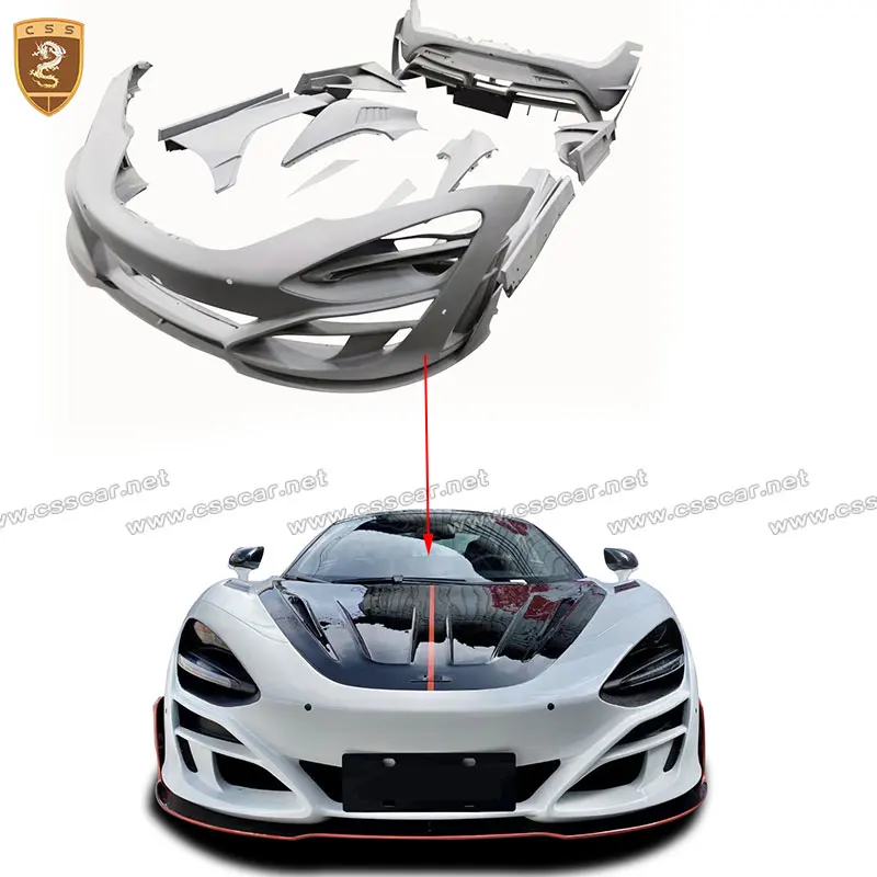 High Quality Dry Carbon Fiber Fit For Mclare 720S Front Bumper Side Skirts Rear Bumper Tail Cover Hood Fender Tail Wing