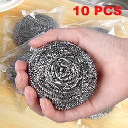 Stainless Steel Kitchen Scourer Balls Metal Sponge For Washing Pots And Pans Household Goods Cookware Cleanup Item Sink Scrubber