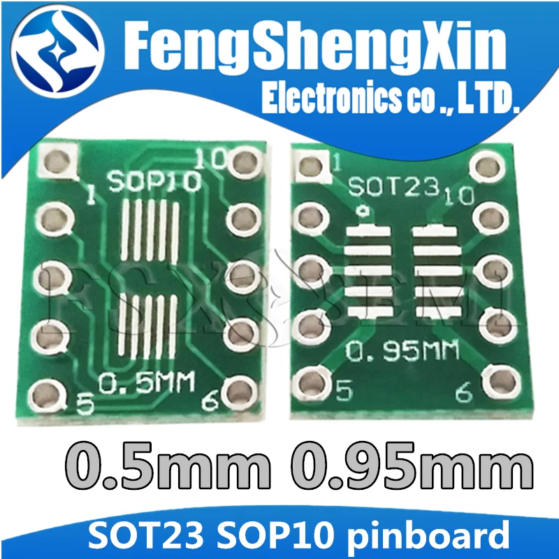 10pcs SOT23 SOP10 MSOP10 Umax SOP23 to DIP10 Pinboard SMD To DIP Adapter Plate 0.5mm/0.95mm to 2.54mm DIP pin PCB Transfer Board