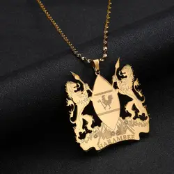 Stainless Steel Kenya Pendant NecklacesFashion Country Map Kenyans Chain Jewelry