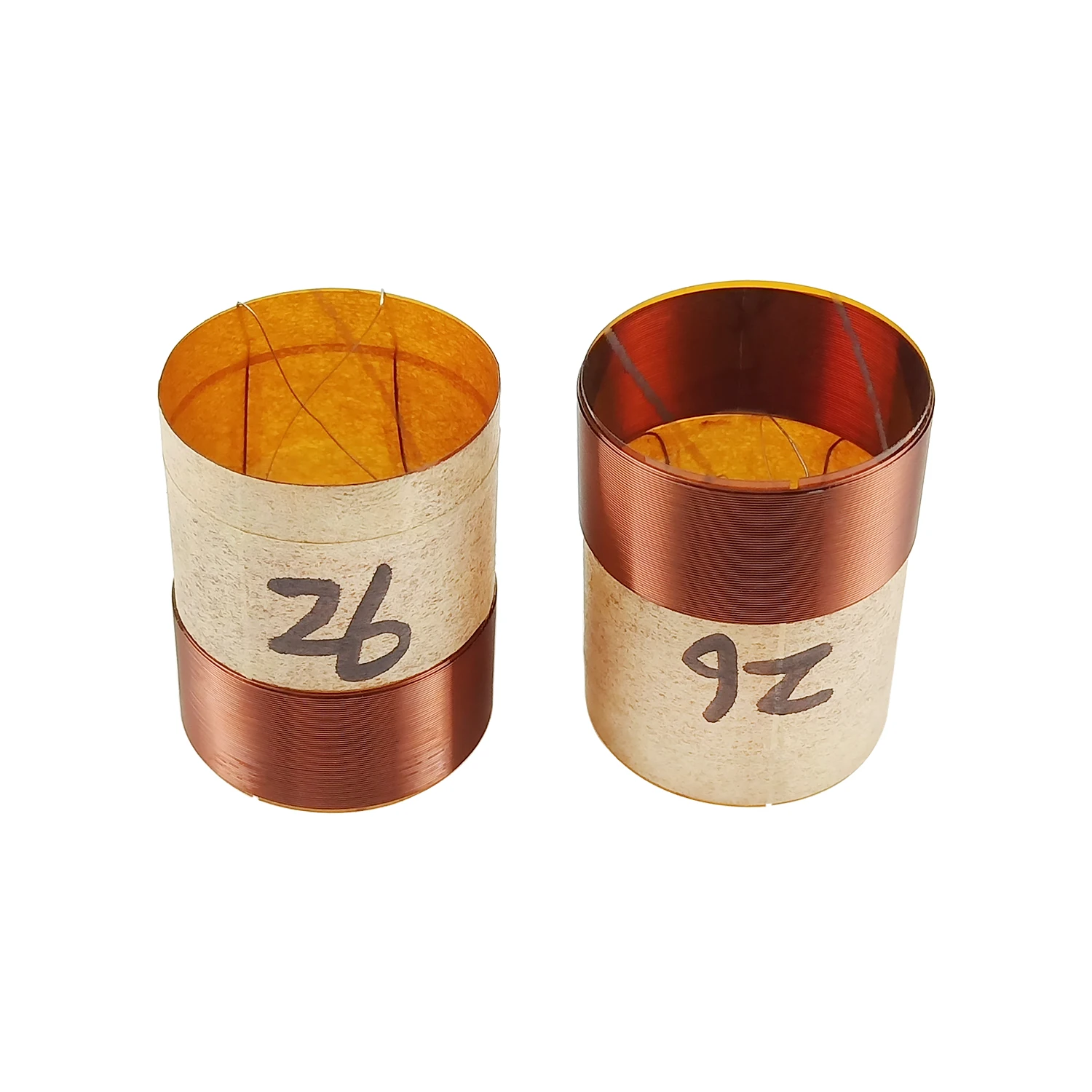 Shevchenko-piezas de reparación de bocina central de 26mm, bobina de voz de woofer, alambre de cobre redondo, anillo de bajo de dos capas de diámetro interior