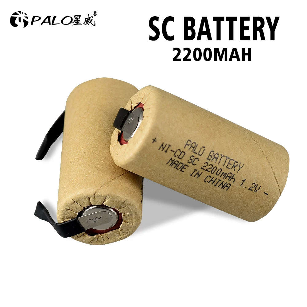 

PALO 1.2V SC Rechargeable Battery 2200mAh Ni-Cd C Cell Sub C Battery for Screwdriver Electric Drill Power Tools battery