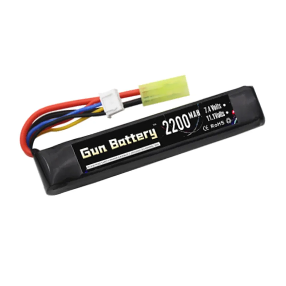 2pcs 2095 11.1v 2200mAh Lipo 배터리 물 총 3S 11.1V 배터리에 대 한 미니 Airsoft BB 공기 권총 전기 장난감 총 부품