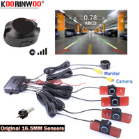 Koorinwoo Double CPU Original Flat Parktronic 13mm Car Parking Sensor 4 Alert Beeper blind Safe Car Accessories For Radio Camera