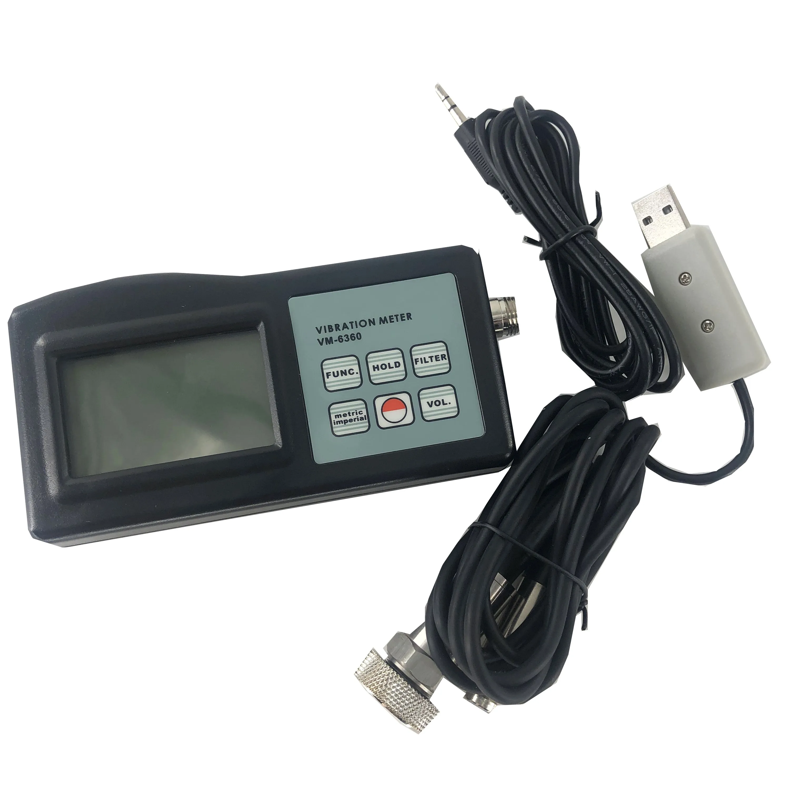 Probador de medidor de vibración portátil, medidor de vibrómetro con Software RS232C, pantalla Digital LCD