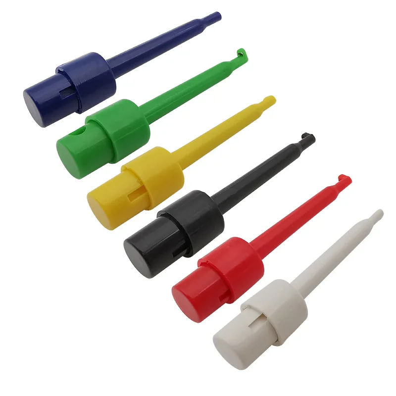5 sztuk 58mm pojedynczy testowy hak zacisk zaciski krokodylkowe sondy testowe zacisk do testowania elektronicznego multimetr IC Grabber sondy haki — zdjęcie 7