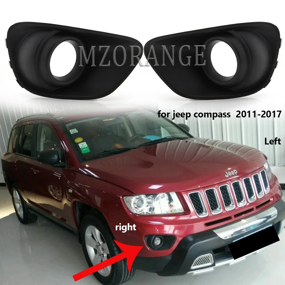 MIZIAUTO-Couvercle de lunette de feu antibrouillard de pare-chocs avant, cadre de feux de sauna, Jeep Compass 2011 2012 2013 2014 2015 2016 2017