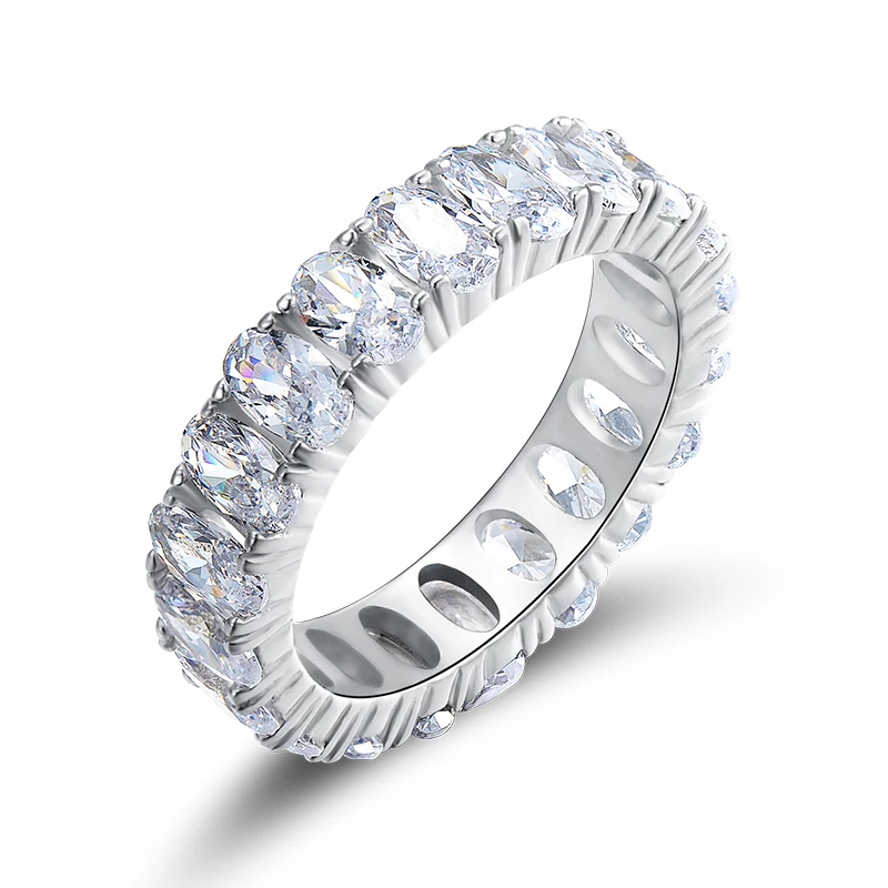 Modian New 100% 925 Sterling Silver Classic Oval Sparkling Finger Ring For Women Luxury AAAAA CZ Wedding Engagement Fine Jewelry — zdjęcie 2