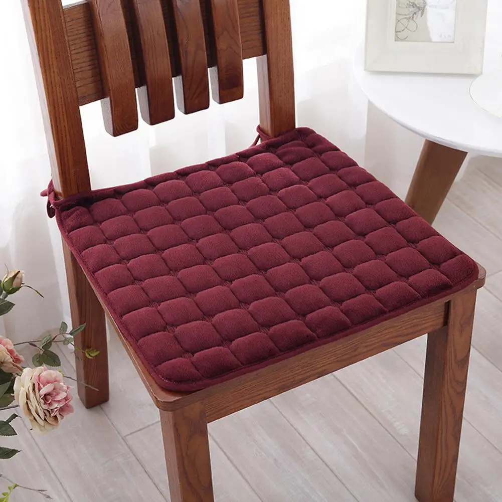 S/L Square and Aound Seat Cushion Solid Color Tie On Polyester 40cm/45cm Anti Skid Chair Pad for Dining Room Подушка стула