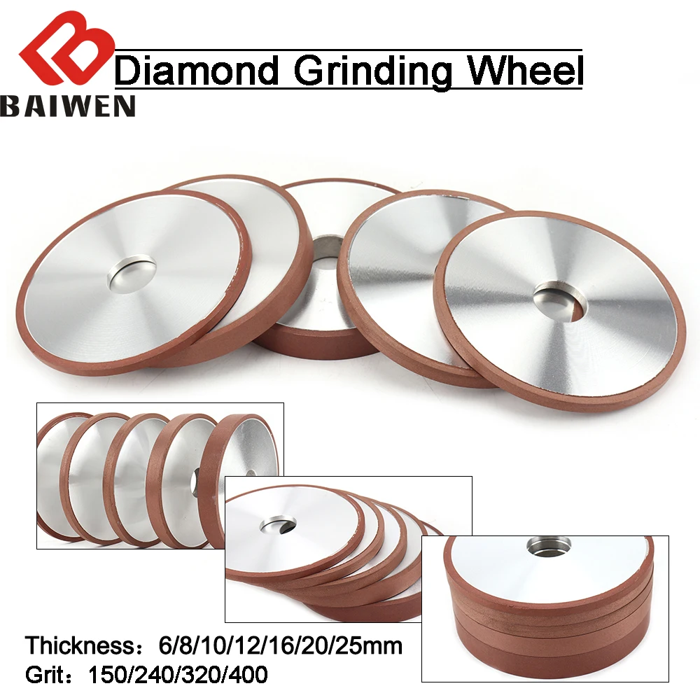 150mm 6inch parallel Diamond Grinding Wheel Grinding Circle Tungsten Steel Milling Cutter Polishing Tool Accessories Grit 80-400