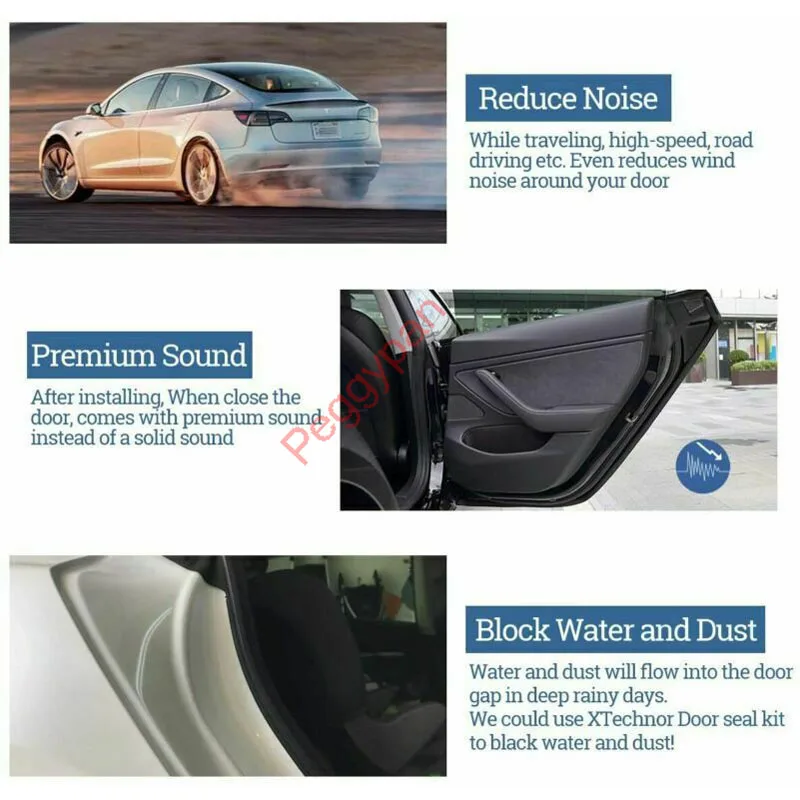 Door Seal Strip Kit Self Adhesive Window Engine Cover Soundproof Rubber Weather Draft Wind Noise Reduction Fit For Ford Taurus