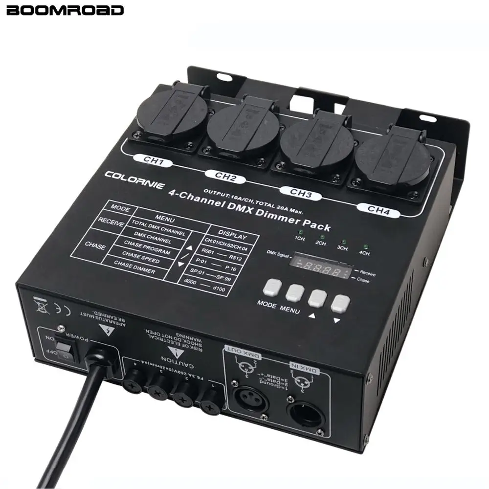 4 Channels Dmx Dimmer Dimming Setting Box Led Decoder 1kw Rear Controller Dimming Pack For Stage Light Moving Head DJ Fixtures