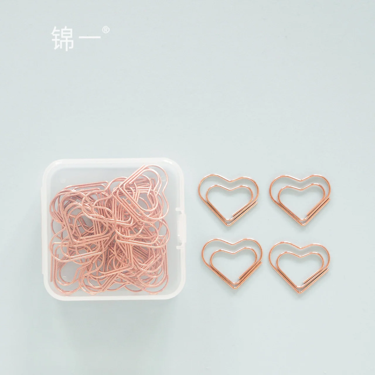 Rose Gold Love Heart Paperclip Modeling Korean Bookmark Rosegold Planner Clip Cute Paperclips Metal Gift for Girlfriend