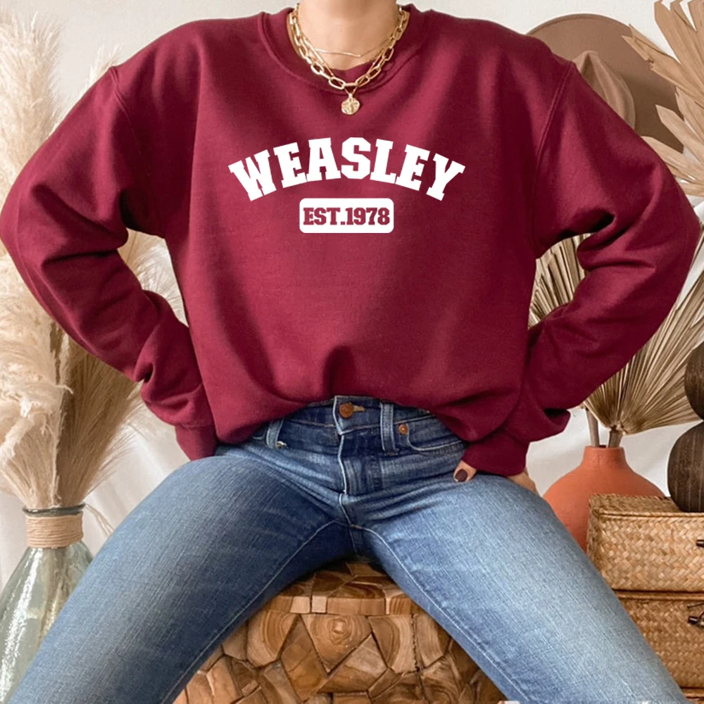 Weasley Est 1978 Sweatshirt Weasley Twins Shirt HP Inspired Sweatshirt Unisex Graphic Hoodies Long Sleeve Women Pullovers Tops