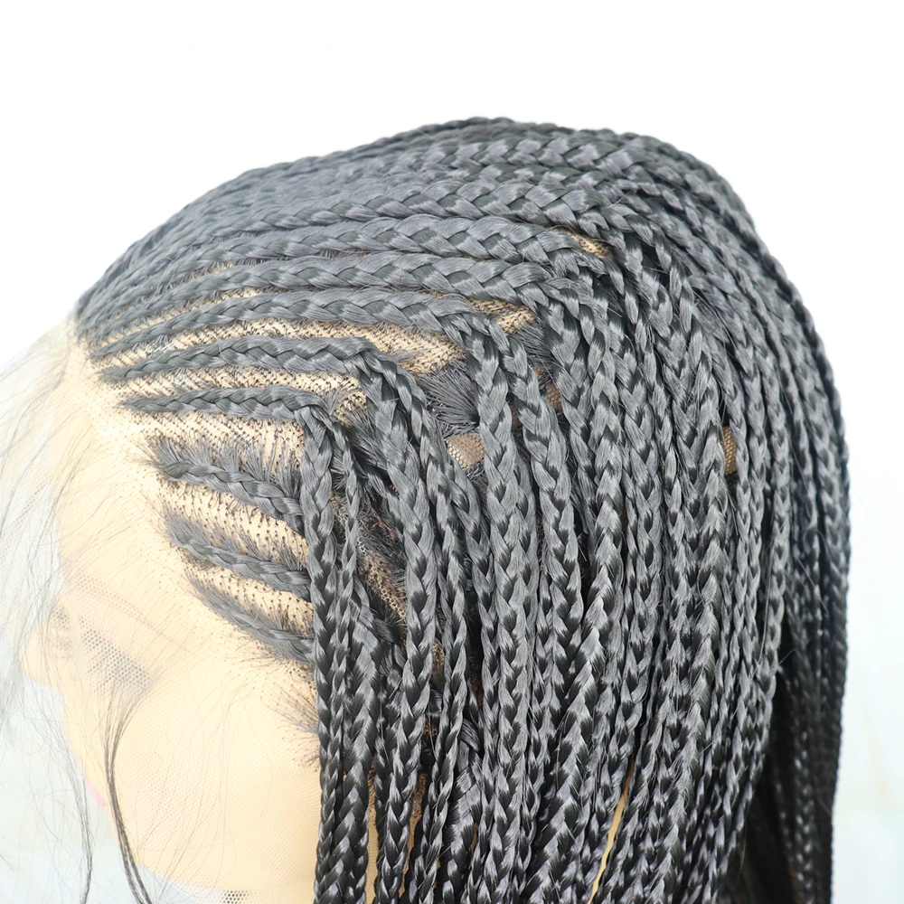 Beautiful Diary 13x6 Braided Wigs Middle Part Synthetic Lace Front Wig for Women Long Hair Braided Box Braids Wig Black Wigs