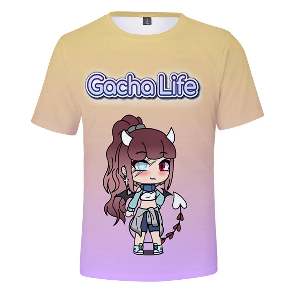 Anime Tees Cute Cartoon Gacha Life Kids T Shirt for Boys Girls 3D Short Sleeve Funny Tshirt Streetwear Children/Adult Clothes