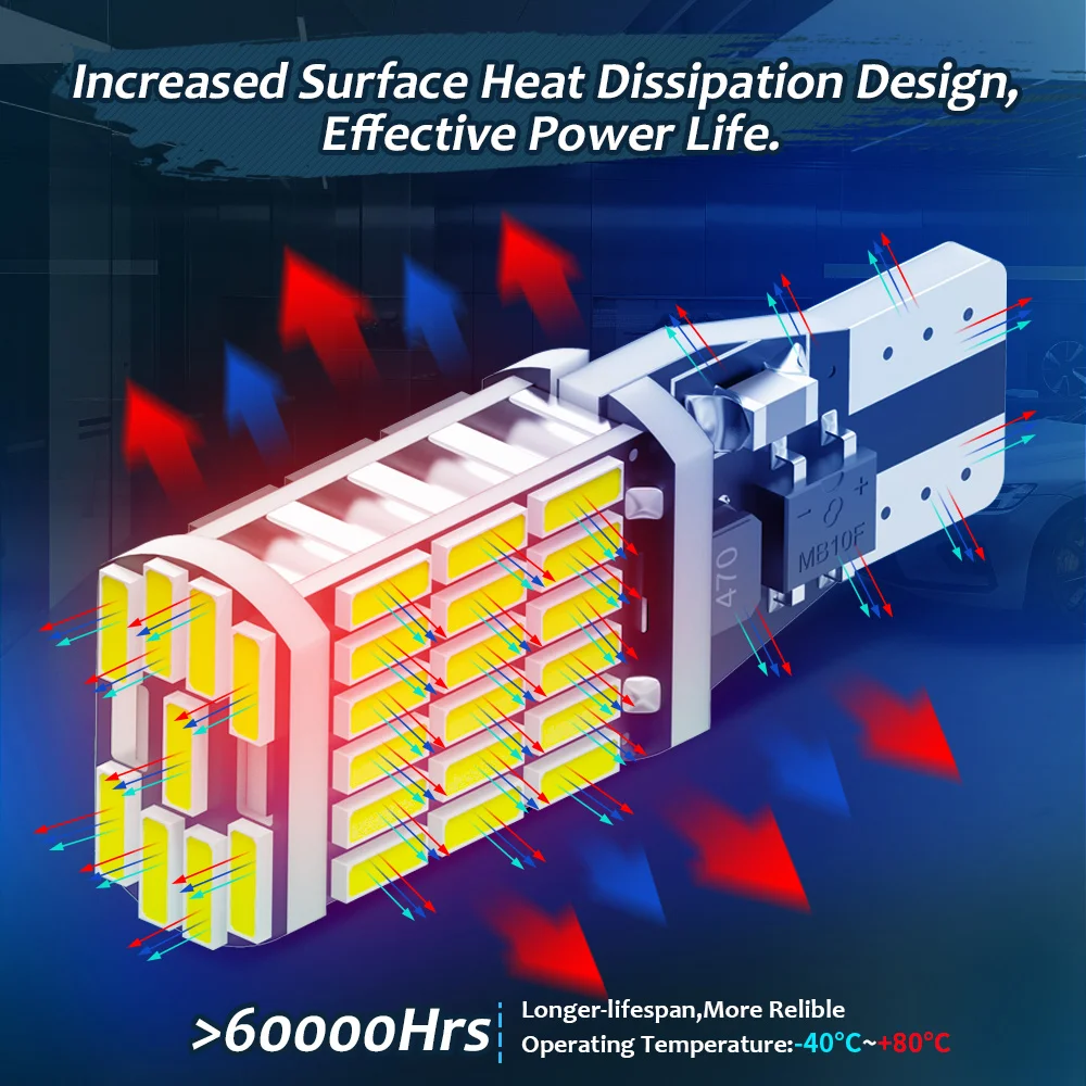 2X canbus T15 W16W WY16W led電球4014 45SMDオートbcakupリバースランプ車のテールブレーキ電球エラーなし白赤アンバー6000 18k